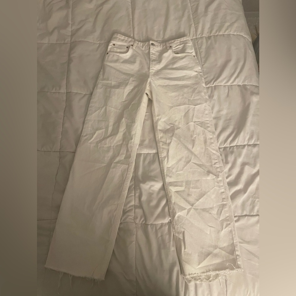 Zara white jeans wide leg